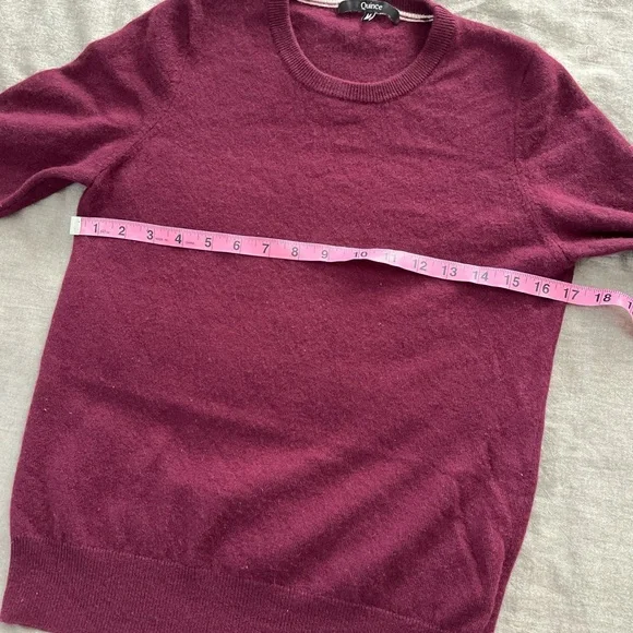 Quince burgundy plum purple 100% baby cashmere Crewneck Sweater - Picture 5 of 7